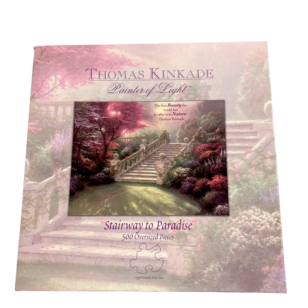 Thomas Kinkade 'Stairway to Paradise' Puzzle with Green and Purple Hues